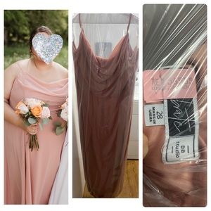 David’s Bridal Pink Bridesmaid Dress